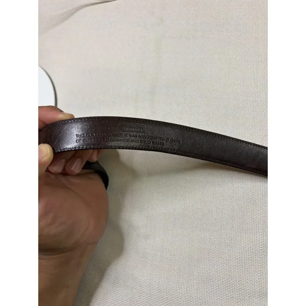 VTG. Coach Belt Men’s XL Brown Leather Silver-Tone Brass Buckle 3926 Y2K Classic